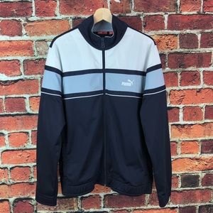 Puma Zip Up Mens Blue Pullover Size M